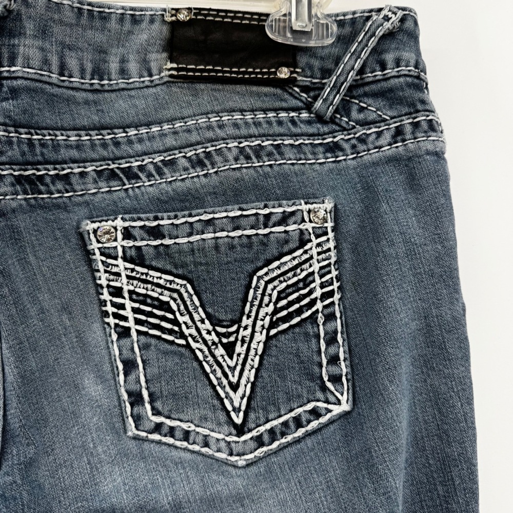 Vigoss‎ Chelsea Slim Boot Jeans Blue Contrast Stitch Bling Size 15/16 L35 (L32) - Picture 15 of 16